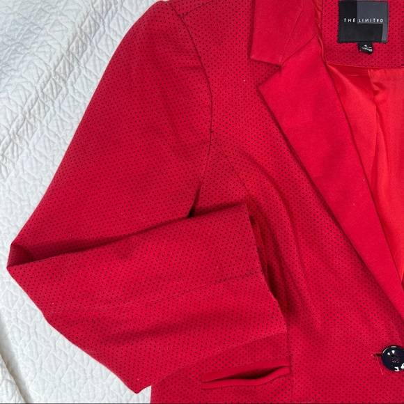 The Limited Red Polka Dots Blazer, Size S - Picture 3 of 10